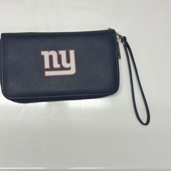 NFL Officially Licensed Zip Organizer Blue Wallet New York Giants Wristlet - Picture 6 of 16